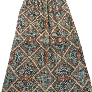 Multicoloured maxi skirt with elastic waistband